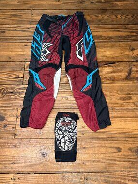 Fly Racing Kinetic Racing Pants Off-Road ATV Motocross Mens Size 32 w/ Elbow Pad